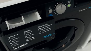 Indesit Lavante-séchante Pose-libre BDE761682XKFR N Noir Lave-linge frontal Drawer