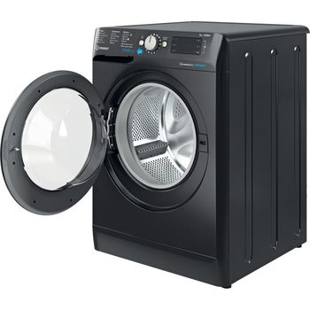 Indesit-Lave-linge-Pose-libre-BWE91284XKFR-N-Noir-Lave-linge-frontal-C-Perspective-open