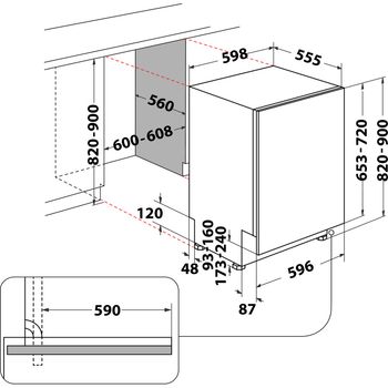 Indesit-Lave-vaisselle-Encastrable-DIC-3B-16-A-Tout-integrable-F-Technical-drawing