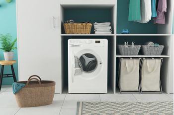 Indesit Lave-linge Pose-libre MTWA 91284 W FR Blanc Lave-linge frontal C Lifestyle frontal open