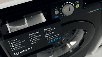 Indesit Lave-linge Pose-libre BWE91285XKFRN Noir Lave-linge frontal B Drawer