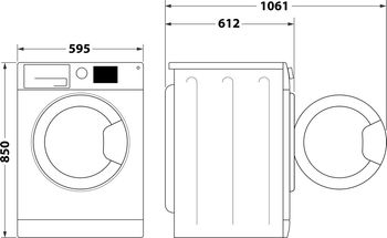 Indesit Lave-linge Pose-libre BWBE81484XWFR N Blanc Lave-linge frontal C Technical drawing