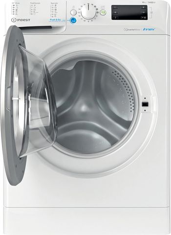 Indesit Lave-linge Pose-libre BWE 101485X WS EU N Blanc Lave-linge frontal B Frontal open