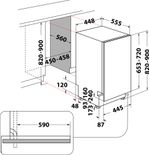 Indesit Lave-vaisselle Encastrable DSIO 3T224 CE Tout intégrable E Technical drawing