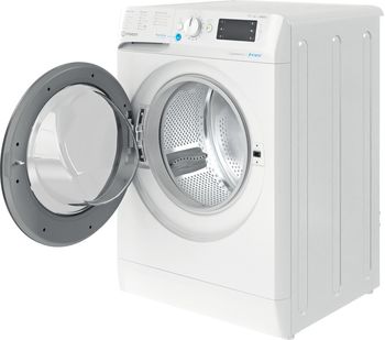 Indesit-Lavante-sechante-Pose-libre-BDE-96435-9WB-FR-Blanc-Lave-linge-frontal-Perspective-open