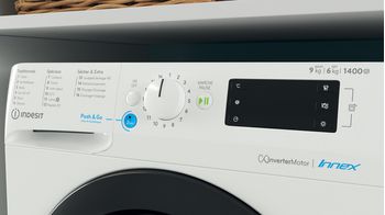 Indesit Lavante-séchante Pose-libre BDE 96435 9WB FR Blanc Lave-linge frontal Lifestyle control panel