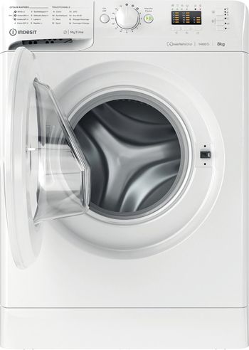 Indesit-Lave-linge-Pose-libre-MTWA-81495-W-FR-Blanc-Lave-linge-frontal-B-Frontal-open