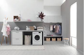 Indesit Lavante-séchante Pose-libre BDE 86435 9W FR Blanc Lave-linge frontal Lifestyle frontal