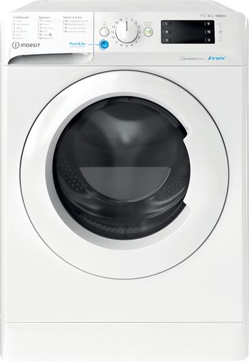 Indesit-Lavante-sechante-Pose-libre-BDE-76435-9W-FR-Blanc-Lave-linge-frontal-Frontal