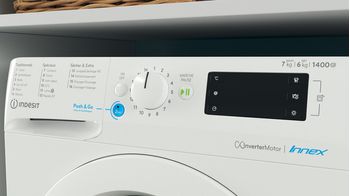 Indesit Lavante-séchante Pose-libre BDE 76435 9W FR Blanc Lave-linge frontal Lifestyle control panel