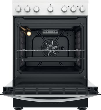 Indesit Cuisinière IS67V5PCW/E Blanc Electrique Frontal open