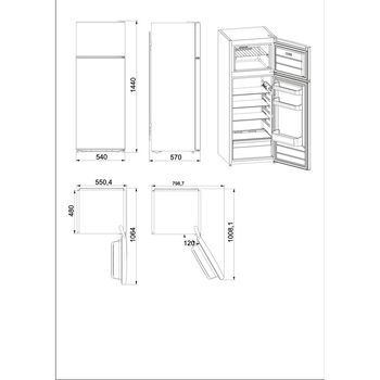 Indesit-Combine-refrigerateur-congelateur-Pose-libre-I55TM-4110-X-1-Inox-2-portes-Technical-drawing