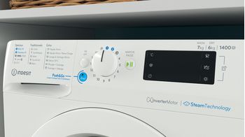 Indesit Lavante-séchante Pose-libre BDE 76435 WV FR Blanc Lave-linge frontal Lifestyle control panel