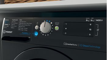 Indesit Lavante-séchante Pose-libre BDE 86435 BKV FR Noir Lave-linge frontal Control panel