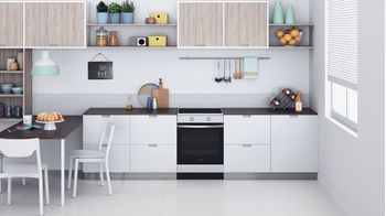 Indesit Cuisinière IS67IQ5KCX/E Inox Electrique Lifestyle frontal