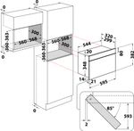 Indesit Four micro-ondes Encastrable MWI 3213 IX Stainless Steel Electronique 22 Micro-ondes + gril 750 Technical drawing