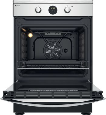 Indesit Cuisinière IS67IQ8CCX/FR Inox Electrique Frontal open