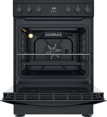 Indesit Cuisinière IS67V5CCB/FR Noir Electrique Frontal open