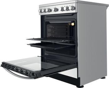 Indesit Cuisinière IS67V5PCX/E Inox Electrique Perspective open