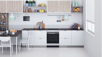 Indesit Cuisinière IS67V5PCX/E Inox Electrique Lifestyle frontal