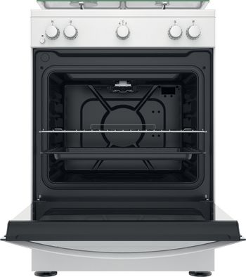 Indesit Cuisinière IS67G1KMW/E/1 Blanc GAS Frontal open