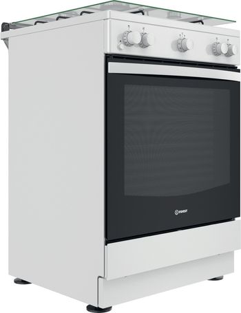 Indesit Cuisinière IS67G1KMW/E/1 Blanc GAS Perspective