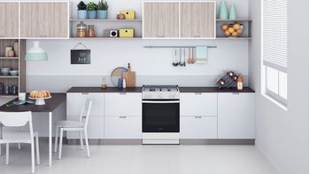 Indesit Cuisinière IS67G1KMW/E/1 Blanc GAS Lifestyle frontal