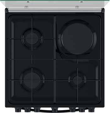 Indesit Cuisinière IS67M5PCB/FR/1 Noir Mixte Frontal top down