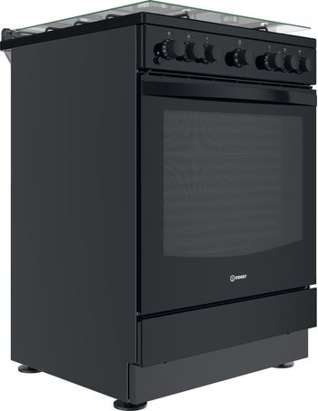 Indesit Cuisinière IS67M5PCB/FR/1 Noir Mixte Perspective