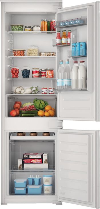 Indesit-Combine-refrigerateur-congelateur-Encastrable-INC18D011A1-LH-FR-Blanc-2-portes-Frontal-open