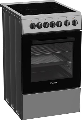 Indesit-Cuisiniere-I5V3PCS-Argent-Electrique-Perspective