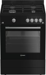 Indesit-Cuisiniere-I6GGKCB-Noir-GAS-Frontal