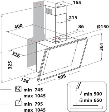 Indesit-Hotte-Encastrable-IHVP-6.6-LM-K-Noir-Mural-Mecanique-Technical-drawing