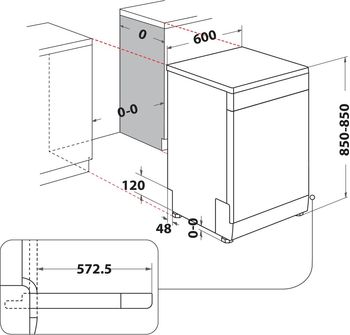 Indesit-Lave-vaisselle-Pose-libre-I3FD654S-Pose-libre-B-Technical-drawing